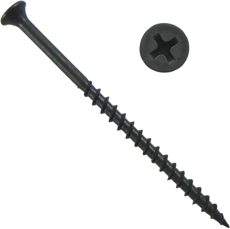 zcfochi Screws #8 x 3 Drywall Screws 120PCS Coarse Thread Sheetrock Wood Screws with Phillips Drive,1 LBS Flat Truss Head Self Tapping Screws Black Phosphate Coated Stainless Fast Self Tapping - Image 2